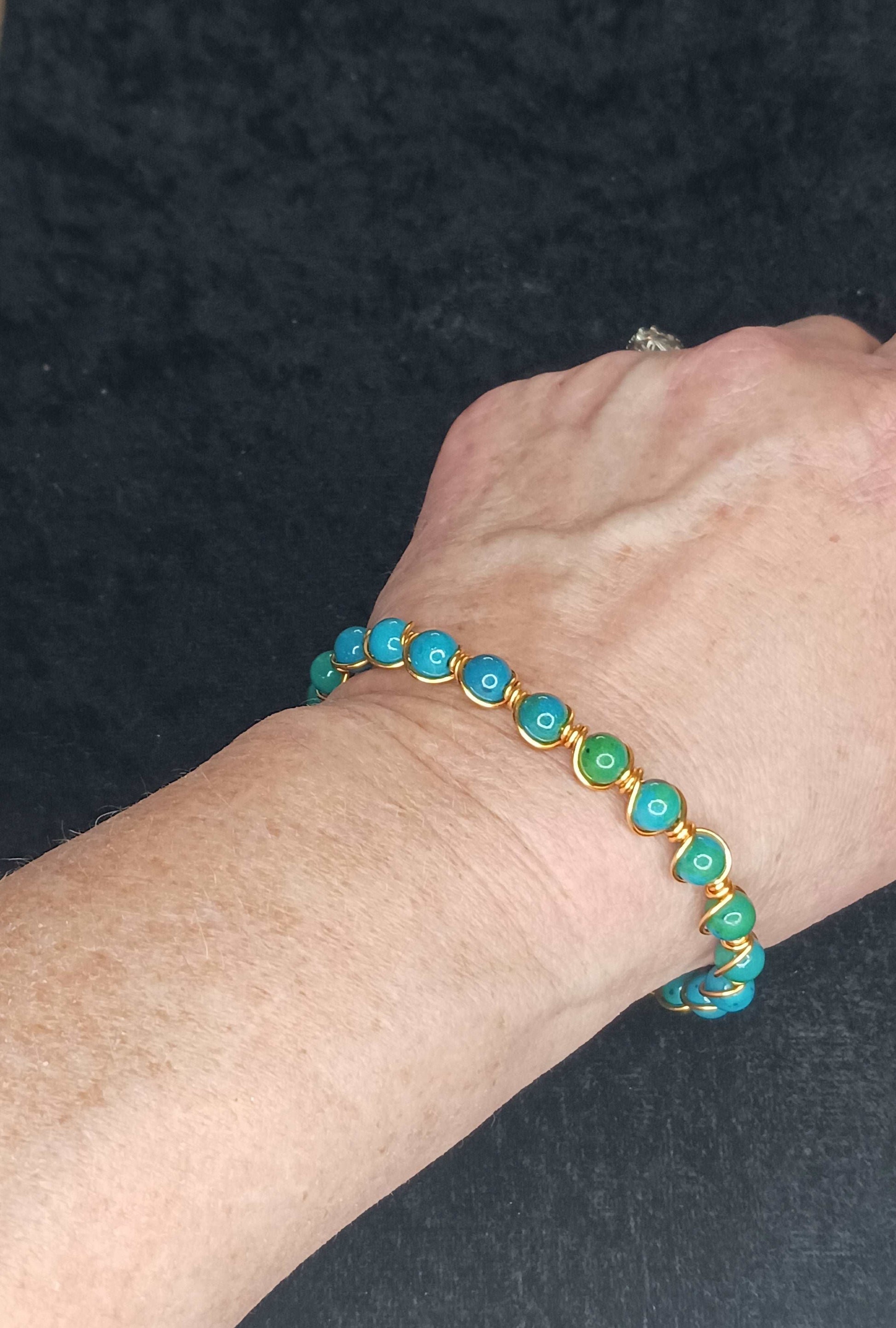Delicate Dream-African Turquoise & Copper money and luck decreasing anger too